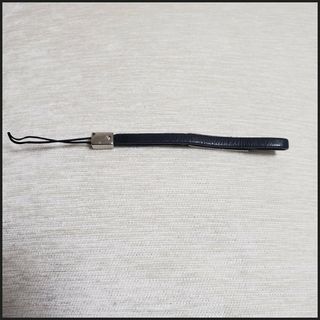PRADA/プラダ□携帯/スマホストラップ/レザー×シルバーメタルプレート