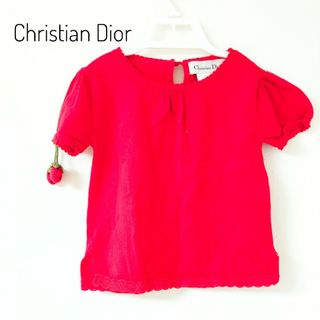 クリスチャンディオール(Christian Dior)のクリスチャンディオール 半袖 ニット 赤 キッズ 100cm イチゴ コットン(ニット)