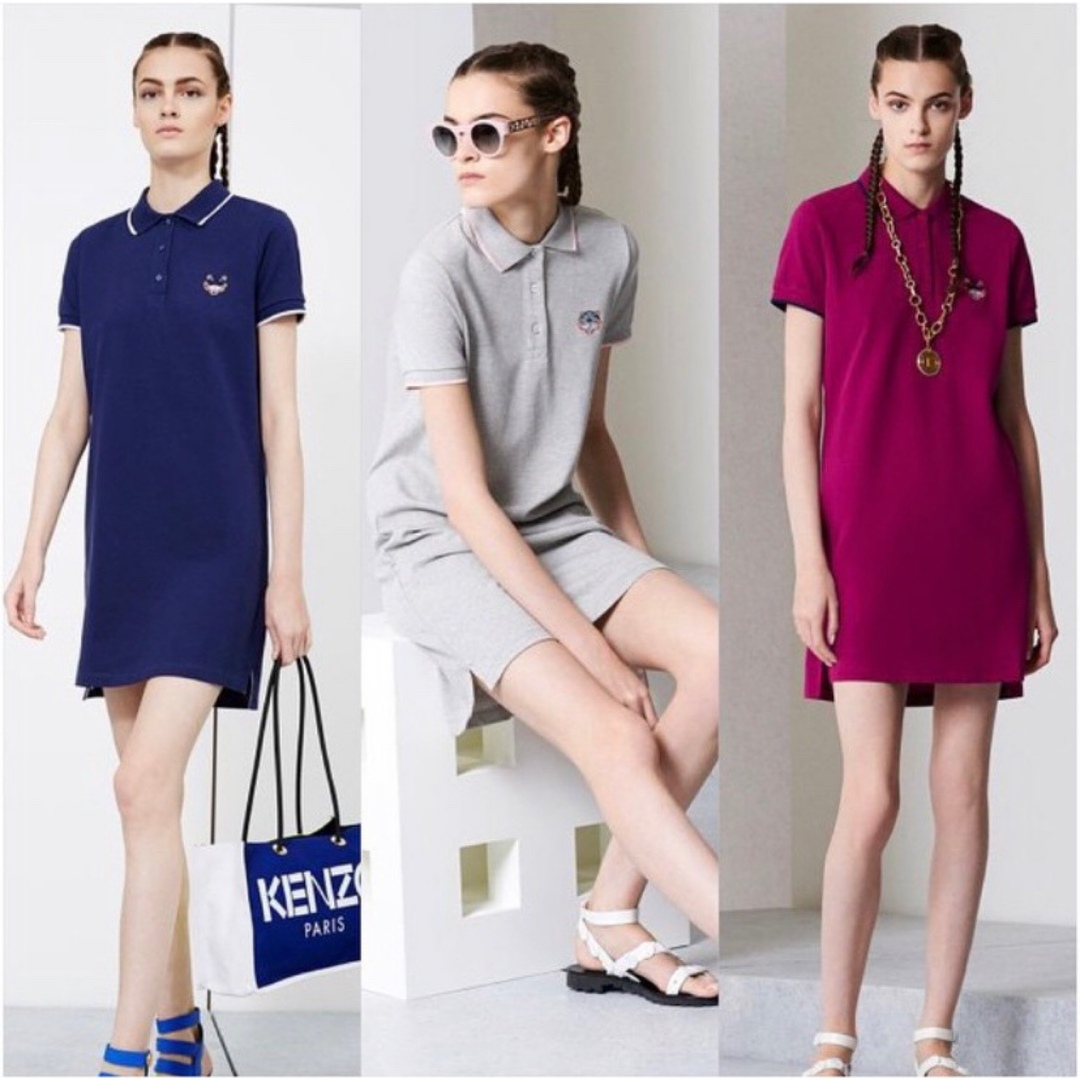 kenzo polo dress ケンゾー　トラ　シャツ　ワンピース　Lサイズ