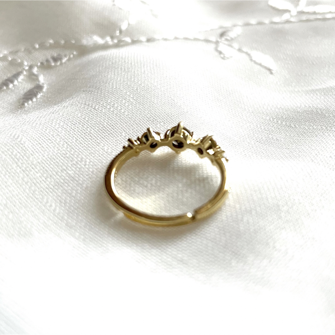 ◆アンティークリング 煉瓦色 テラコッタ ラインストーン 指輪 フリーサイズ