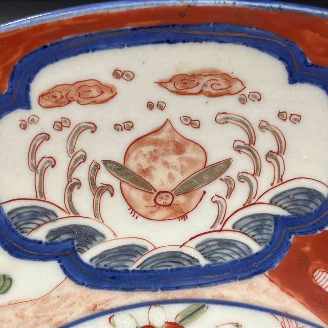 264 色絵大皿 検 染付印判赤絵飾皿レトロコレクション置物和食器伊万里