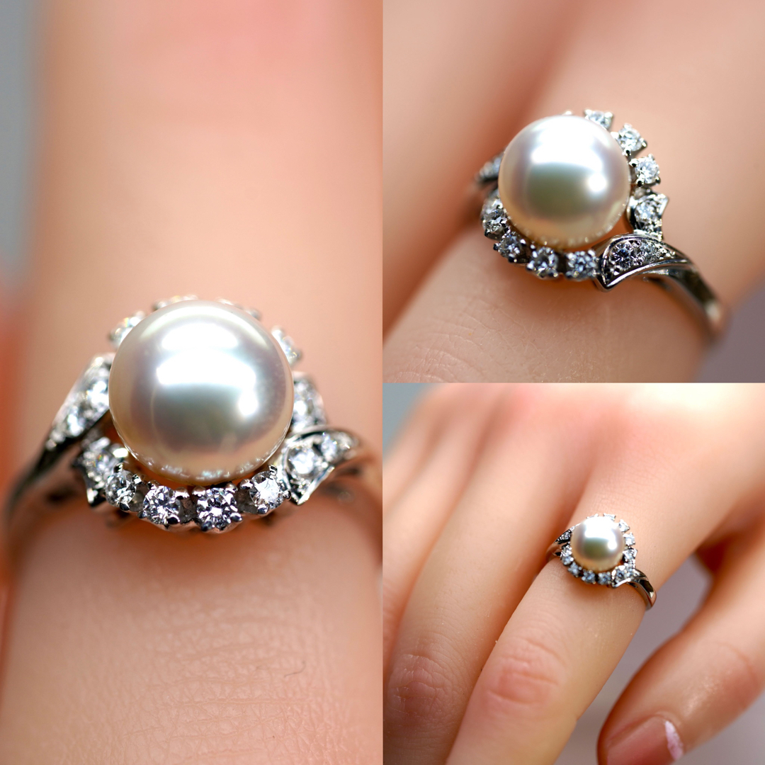 ミキモト アコヤ パール ダイヤ リング 8.2mm