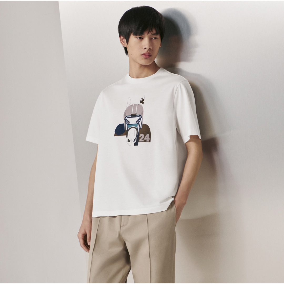 187cm着用サイズ新品未使用 HERMES エルメス Tシャツ 《クォーターバッシュ》プリント