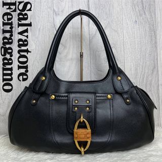 サルヴァトーレフェラガモ(Salvatore Ferragamo)の希少♡極美品♡ウッド♡ゴールド金具♡サルヴァトーレ フェラガモ トートバッグ(ショルダーバッグ)