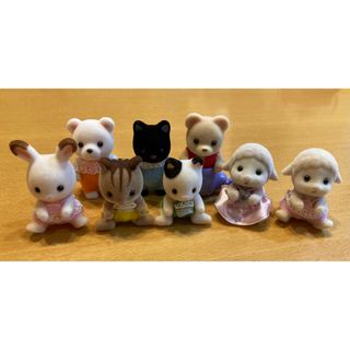 シルバニアファミリー(シルバニアファミリー)のシルバニア　くじ　赤ちゃん　くま　うさぎ　リス　ねこ　ひつじ　まとめ売り(キャラクターグッズ)