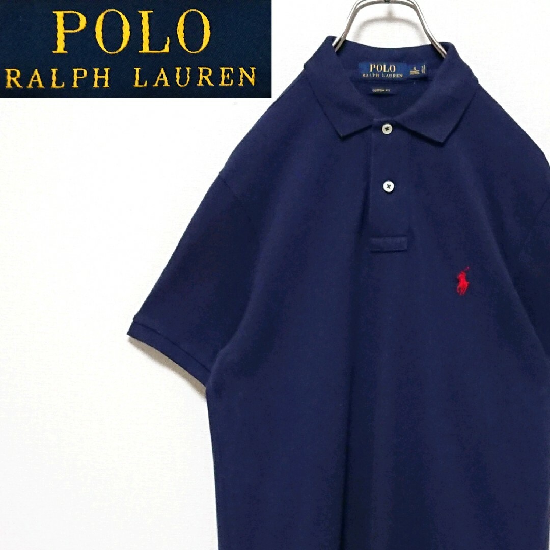 POLO RALPH LAUREN(ポロラルフローレン)のポロ ラルフローレン ワンポイント 刺繍 ロゴ ネイビー 半袖 ポロシャツ メンズのトップス(ポロシャツ)の商品写真