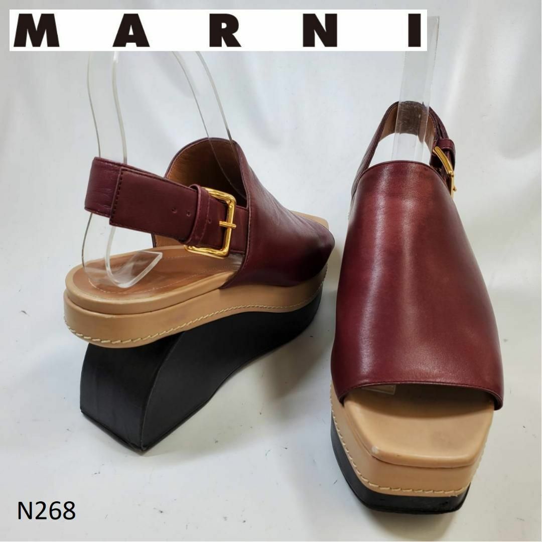 N268　MARNI マルニ　サンダル　プラットフォーム　ストラップ　　37