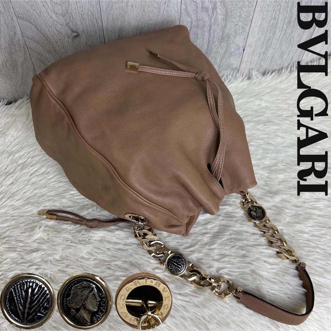 30幅人気♡コイン金具♡BVLGARI ブルガリ レザー チェーン ショルダーバッグ