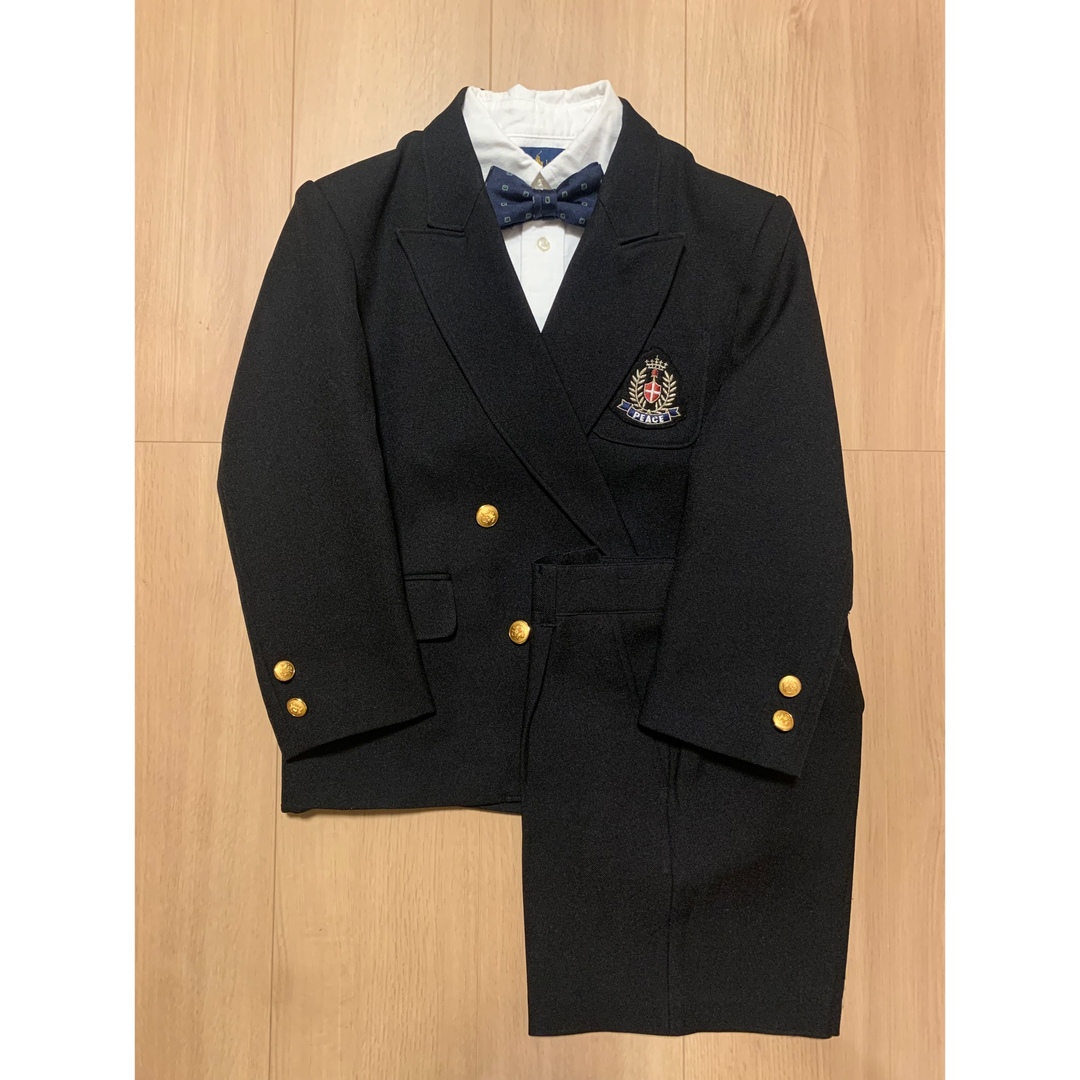 SHIPS KIDS(シップスキッズ)のSHIPS キッズ シルク ボウタイ 蝶ネクタイ ネイビー 紺 美品 キッズ/ベビー/マタニティのキッズ服男の子用(90cm~)(ドレス/フォーマル)の商品写真