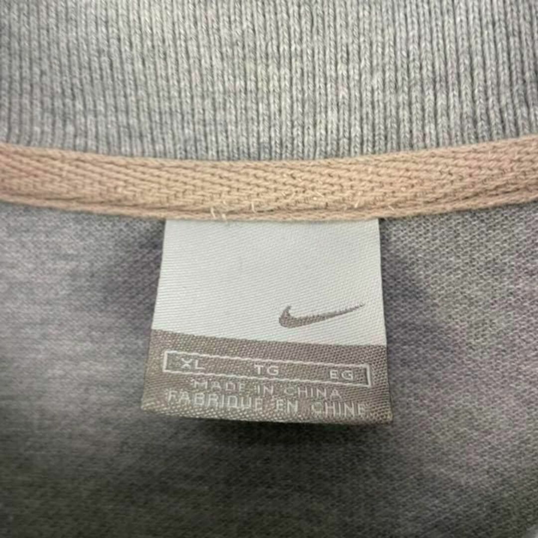 NIKE(ナイキ)のNIKE ナイキ ポロシャツ 刺繍ロゴ スウッシュ 襟ライン 半袖 グレー XL メンズのトップス(ポロシャツ)の商品写真