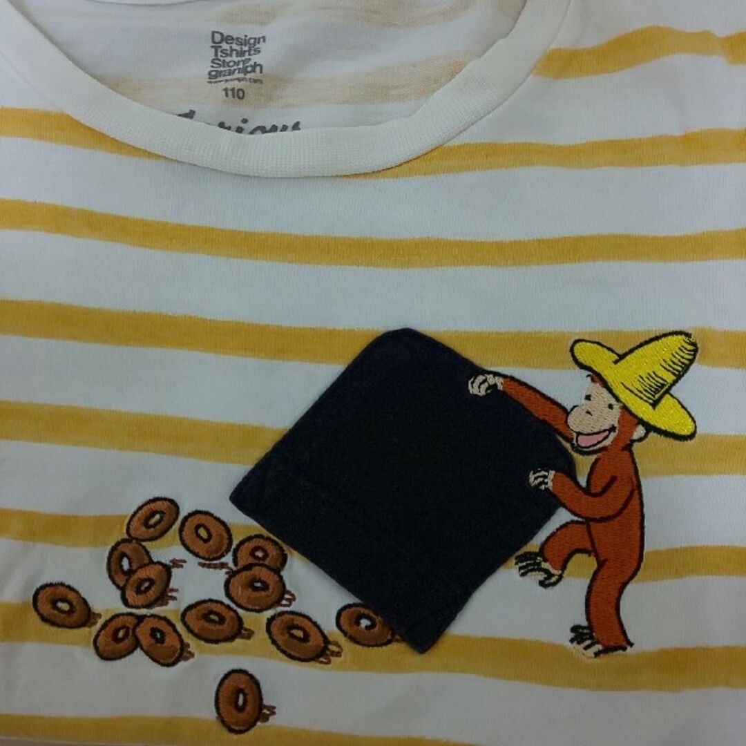 Design Tshirts Store graniph(グラニフ)のジャンク品 グラニフ おさるのジョージTシャツ キッズ/ベビー/マタニティのキッズ服男の子用(90cm~)(Tシャツ/カットソー)の商品写真