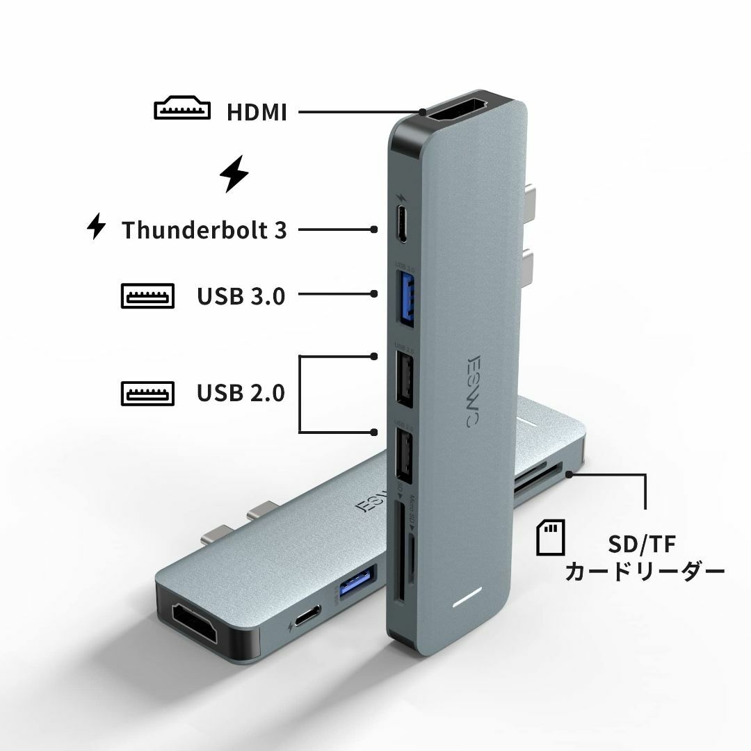 サイズ:7-IN-2JESWO Macbook ハブ Mac USB ハブ