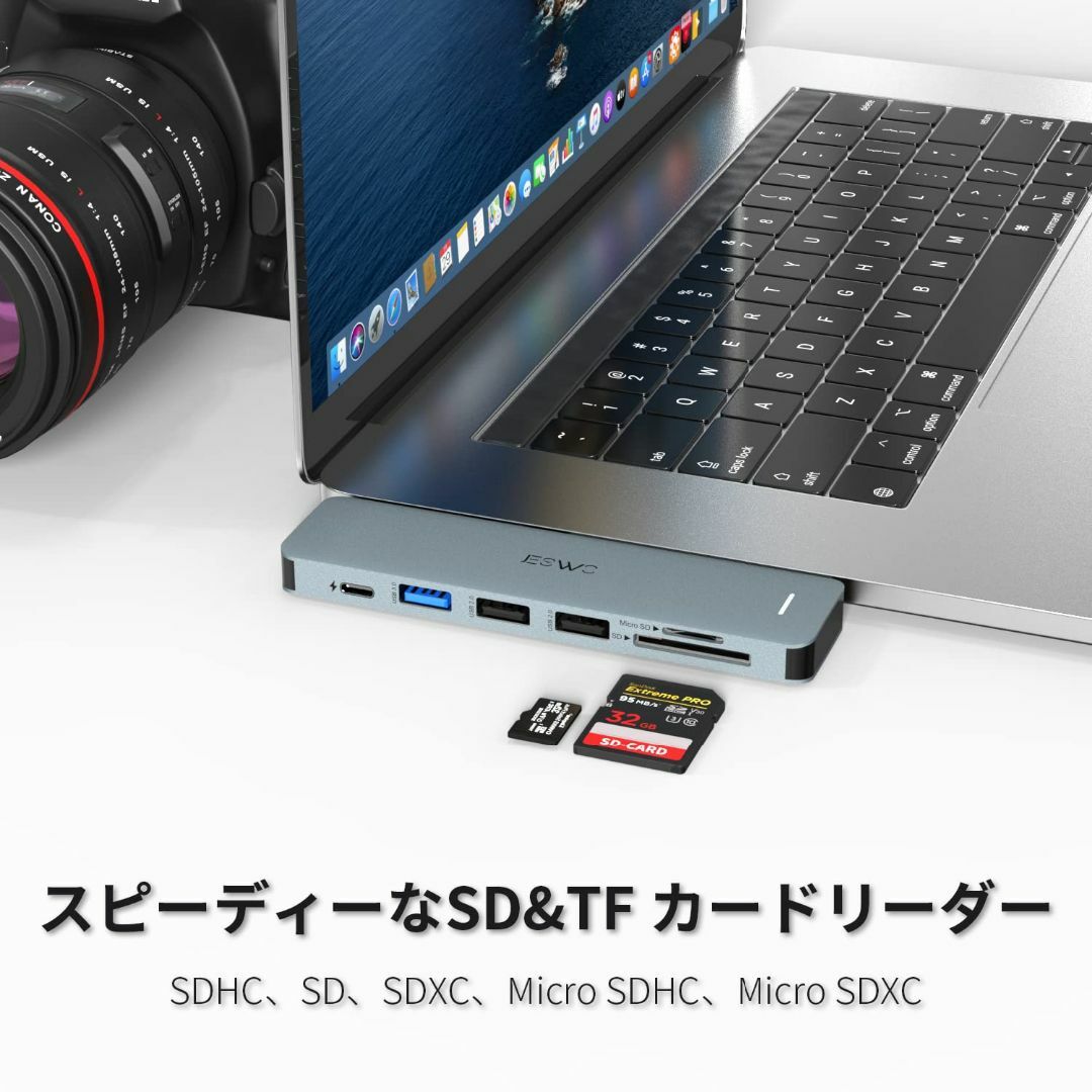 サイズ:7-IN-2JESWO Macbook ハブ Mac USB ハブ 4