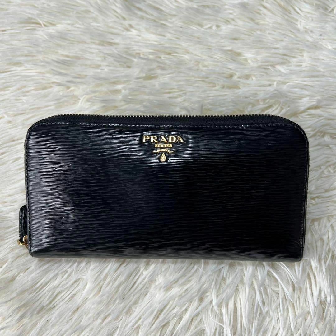 PRADA - 【極美品】プラダ 長財布 ラウンドファスナー ヴィッテロ