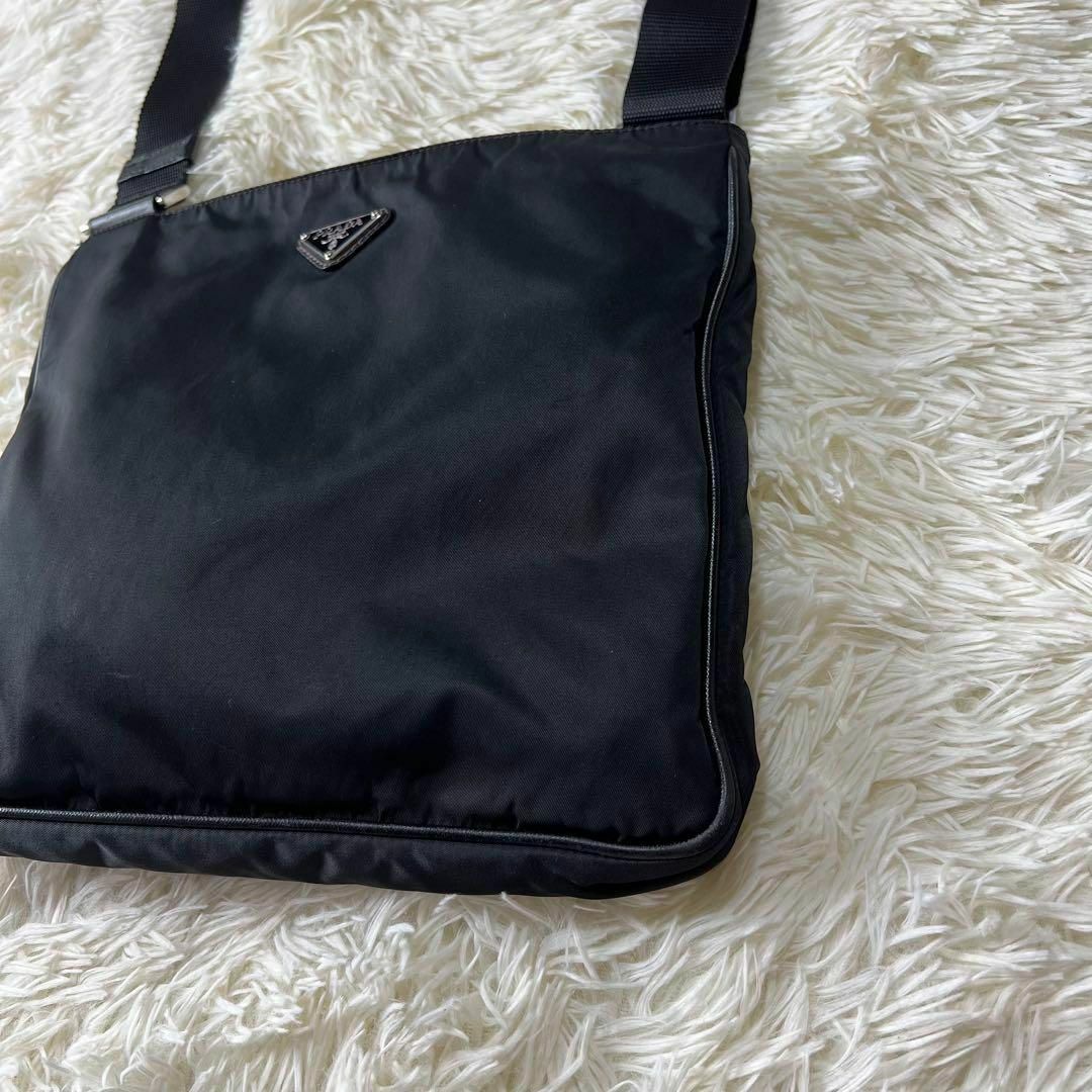 PRADA サコッシュ ショルダーバッグ テスートナイロン 三角ロゴ 白タグ 黒-