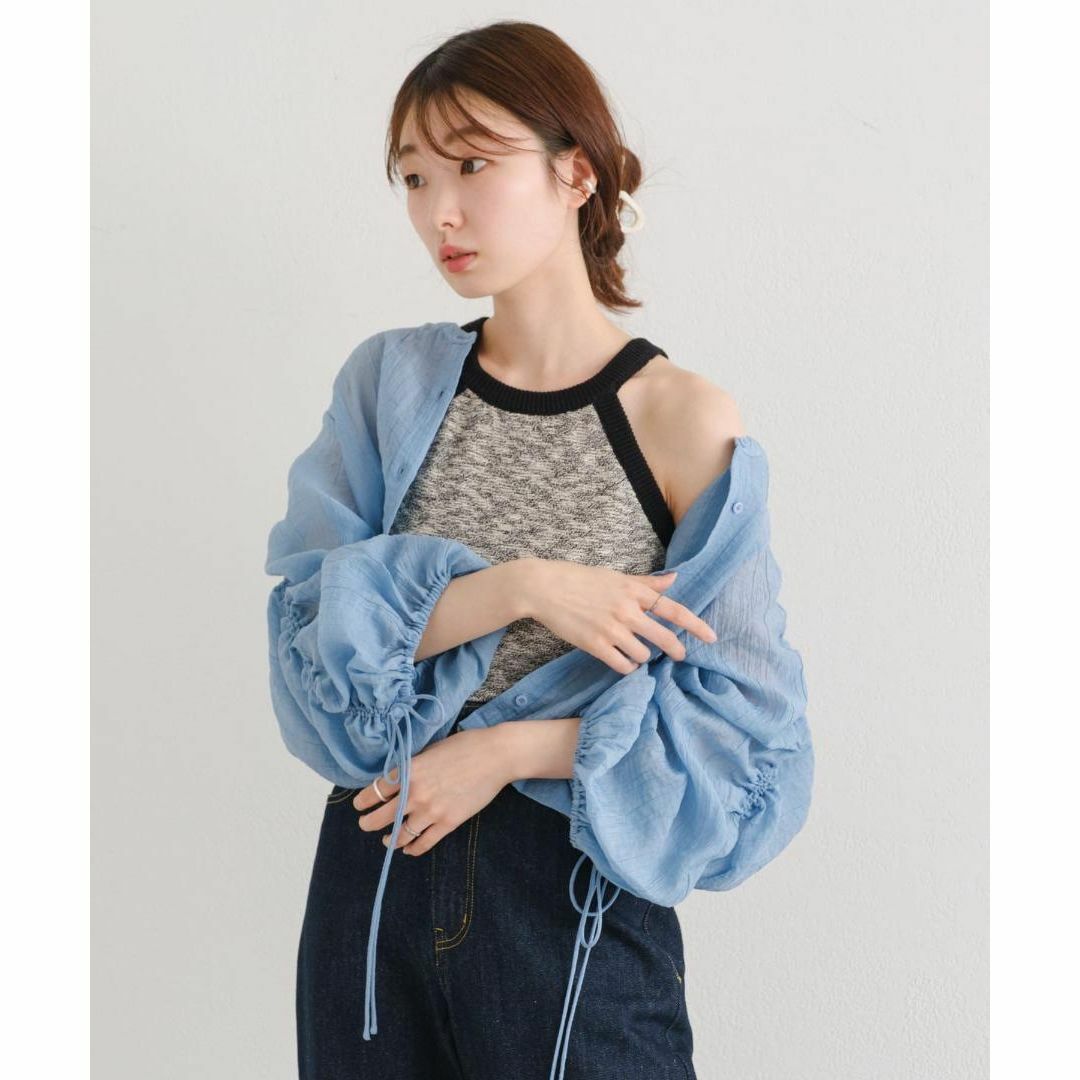 完売品 新品 Kastane シアーワッシャードロストシャツ サックスブルー