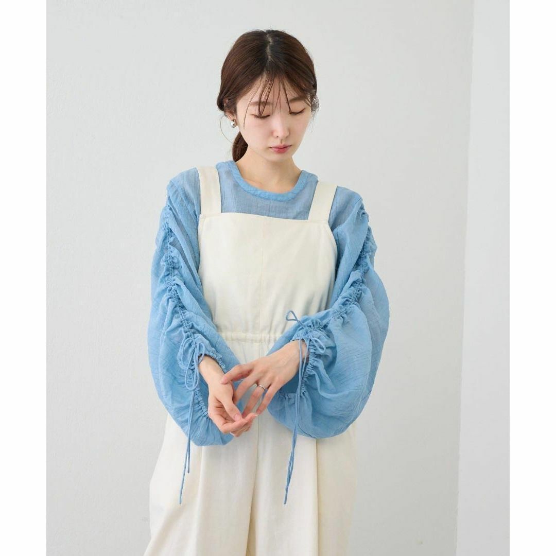 完売品 新品 Kastane シアーワッシャードロストシャツ サックスブルー