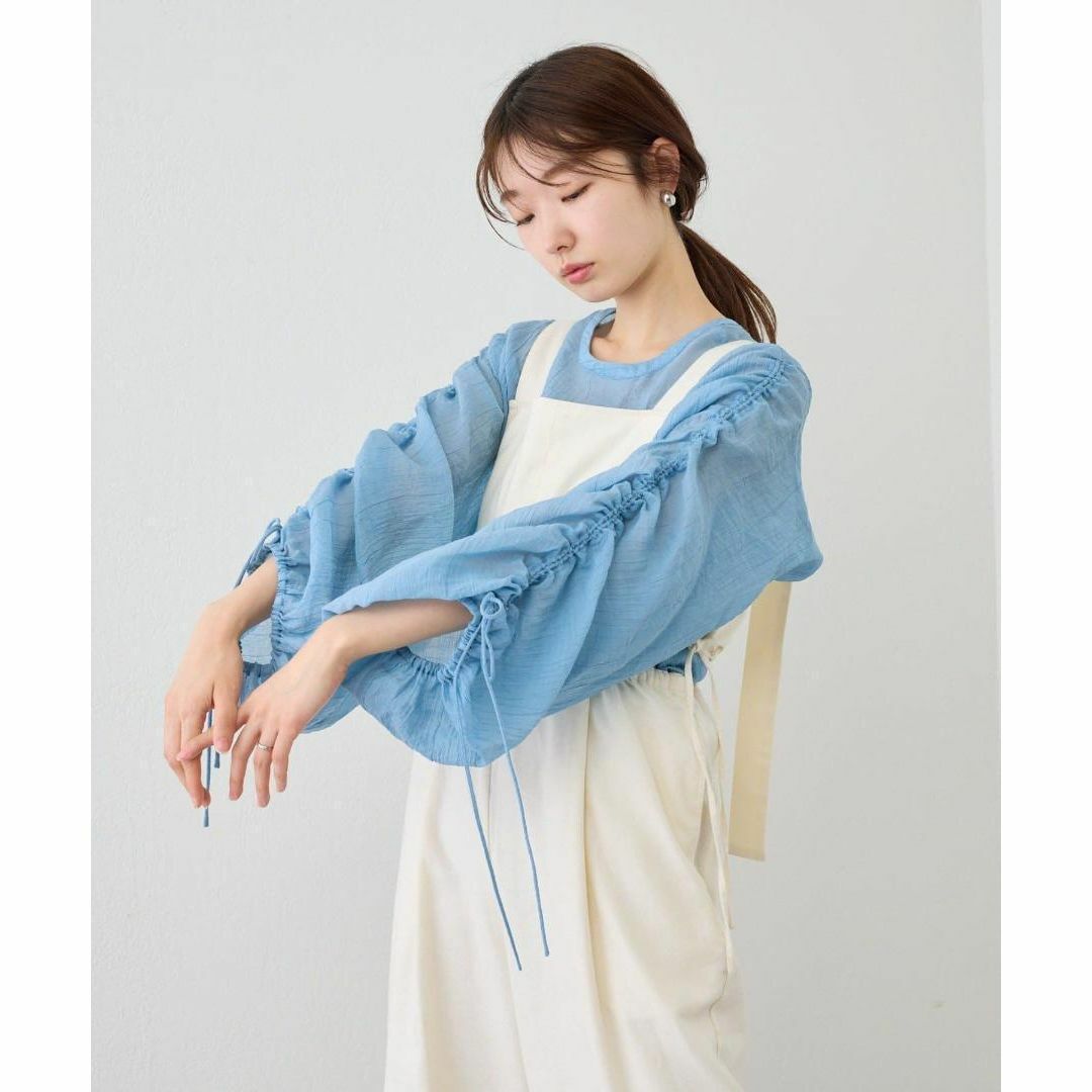 完売品 新品 Kastane シアーワッシャードロストシャツ サックスブルー