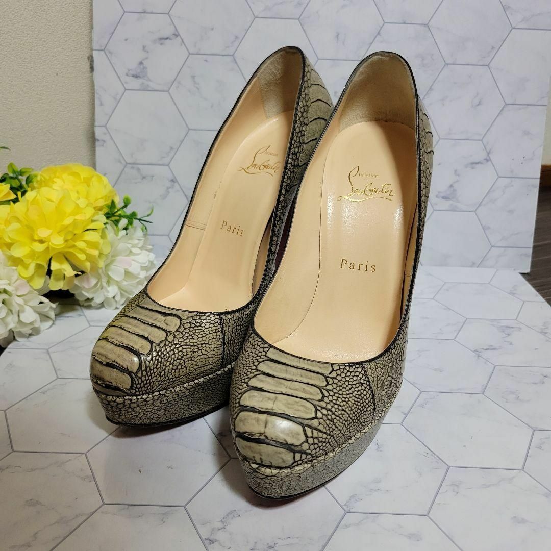 Christian Louboutin - ルブタン レザー パンプス 厚底 ハイヒール