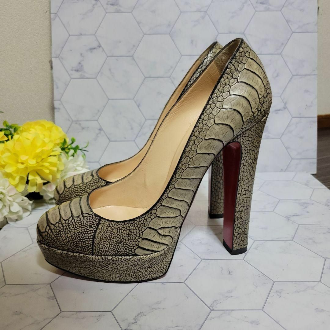 Christian Louboutin - ルブタン レザー パンプス 厚底 ハイヒール