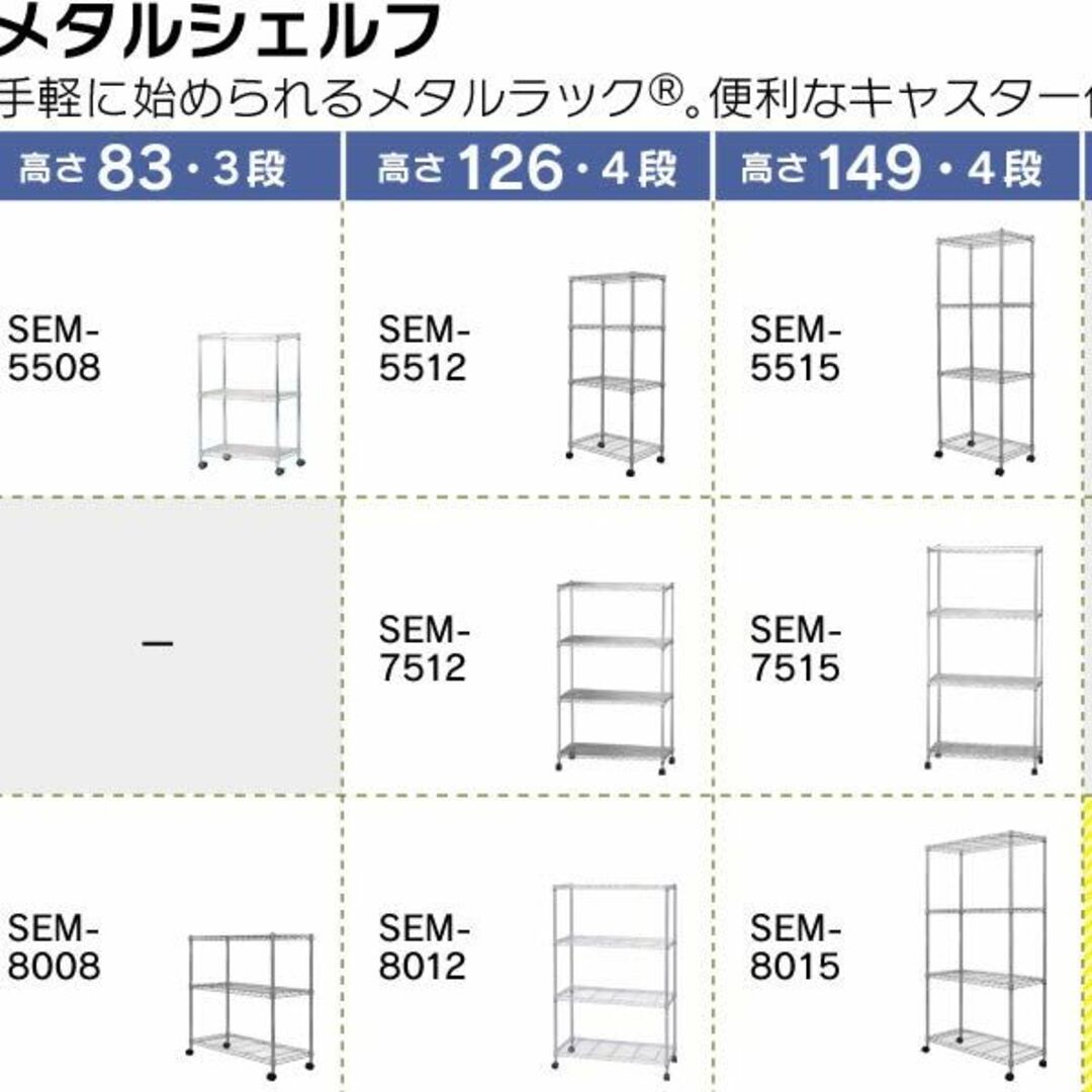 アイリスオーヤマ メタルラック本体 5段 キャスター付き 防サビ加工 ポール径1