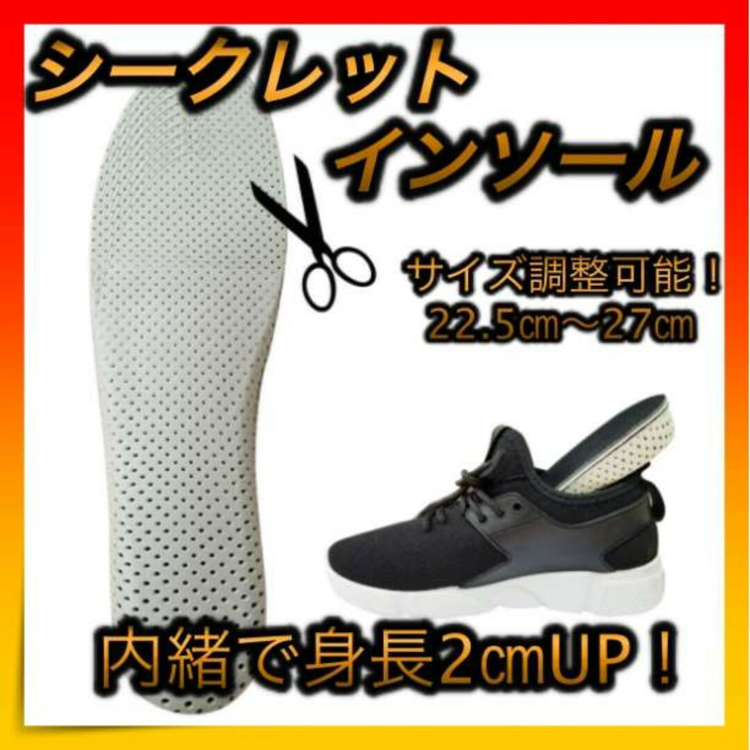 流行のアイテム シークレットインソール 1足 黒 中敷き 抗菌 防臭 シークレットインソール 1足 黒 中敷き 抗菌 防臭