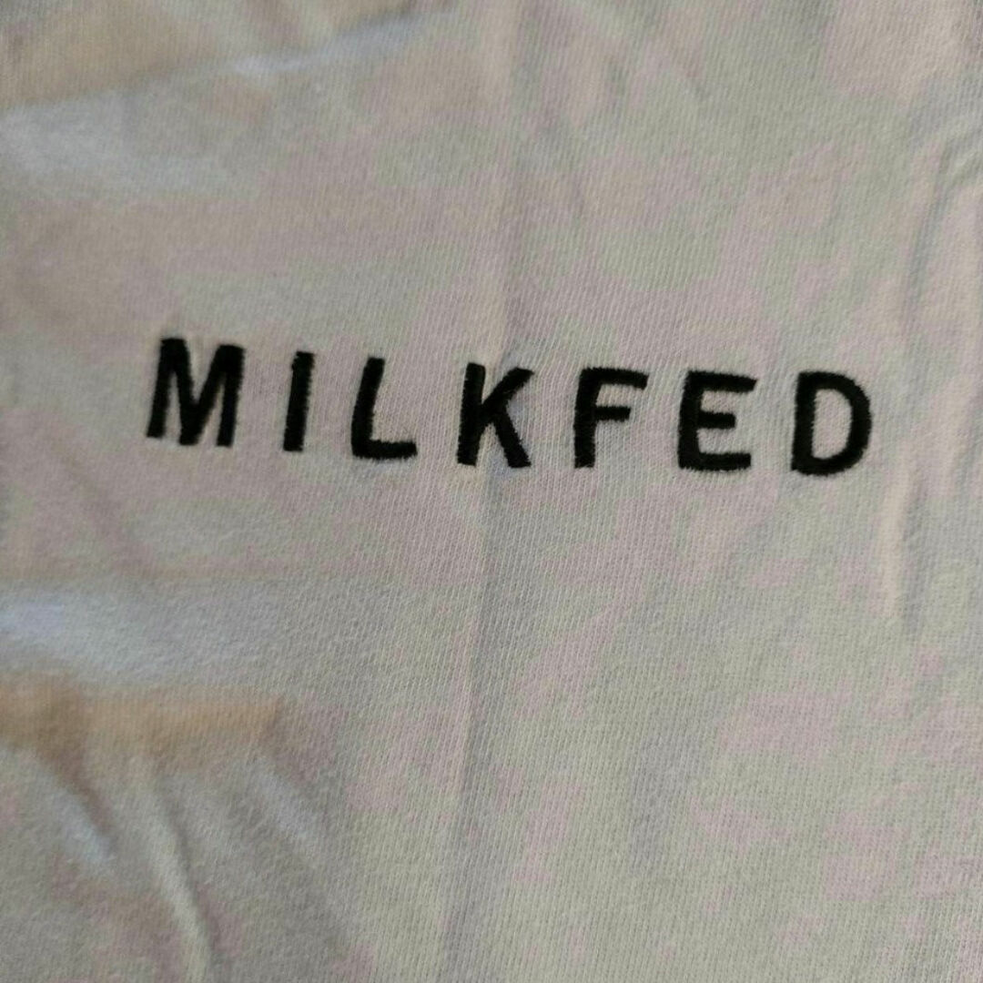 MILKFED.(ミルクフェド)のMILKFED. ミルクフェド ロゴ 刺繍 半袖 Tシャツ 綿  S 53 レディースのトップス(Tシャツ(半袖/袖なし))の商品写真