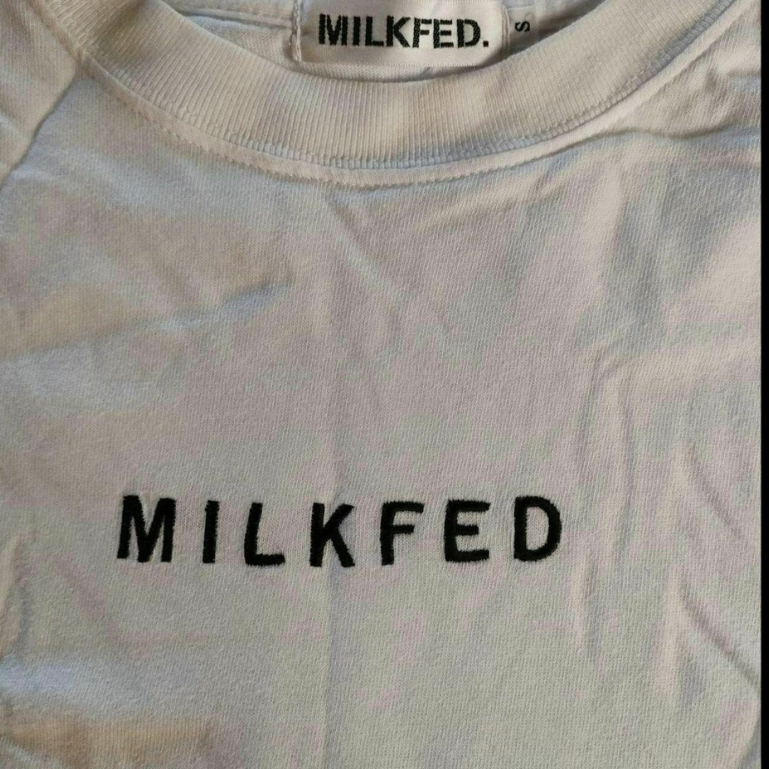 MILKFED.(ミルクフェド)のMILKFED. ミルクフェド ロゴ 刺繍 半袖 Tシャツ 綿  S 53 レディースのトップス(Tシャツ(半袖/袖なし))の商品写真