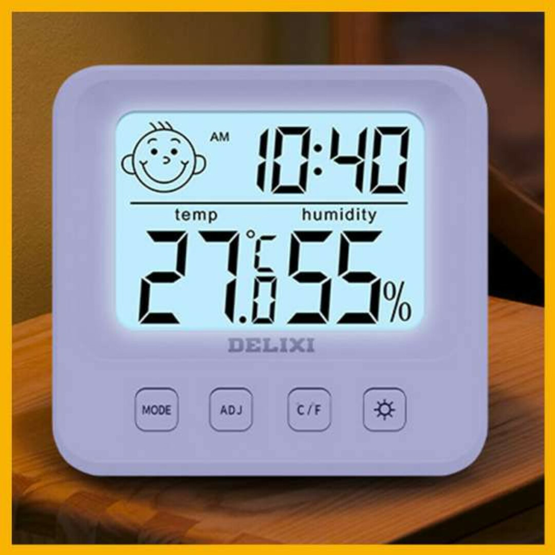 期間限定で特別価格 湿度計 温度計 温湿度計 デジタル時計 アラーム付 卓上 壁掛け007