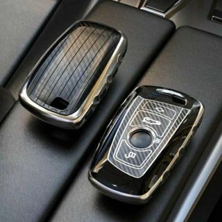 ビーエムダブリュー(BMW)のBMW キーケース TPU ブラック 黒 カーボン キー カバー f30 f10(車内アクセサリ)