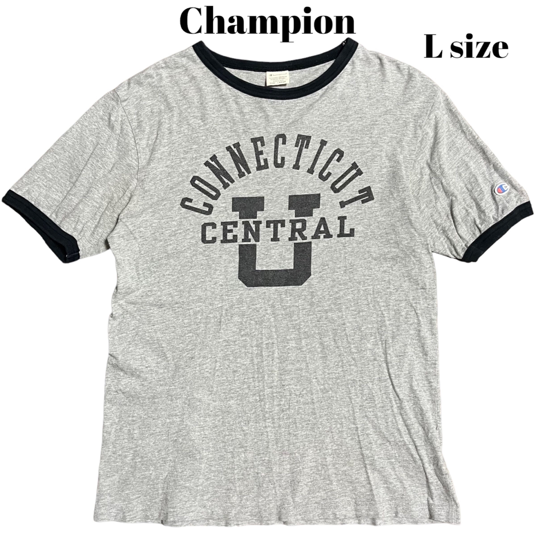 Champion - 00's Champion リンガーTシャツ アーチロゴ カレッジロゴ