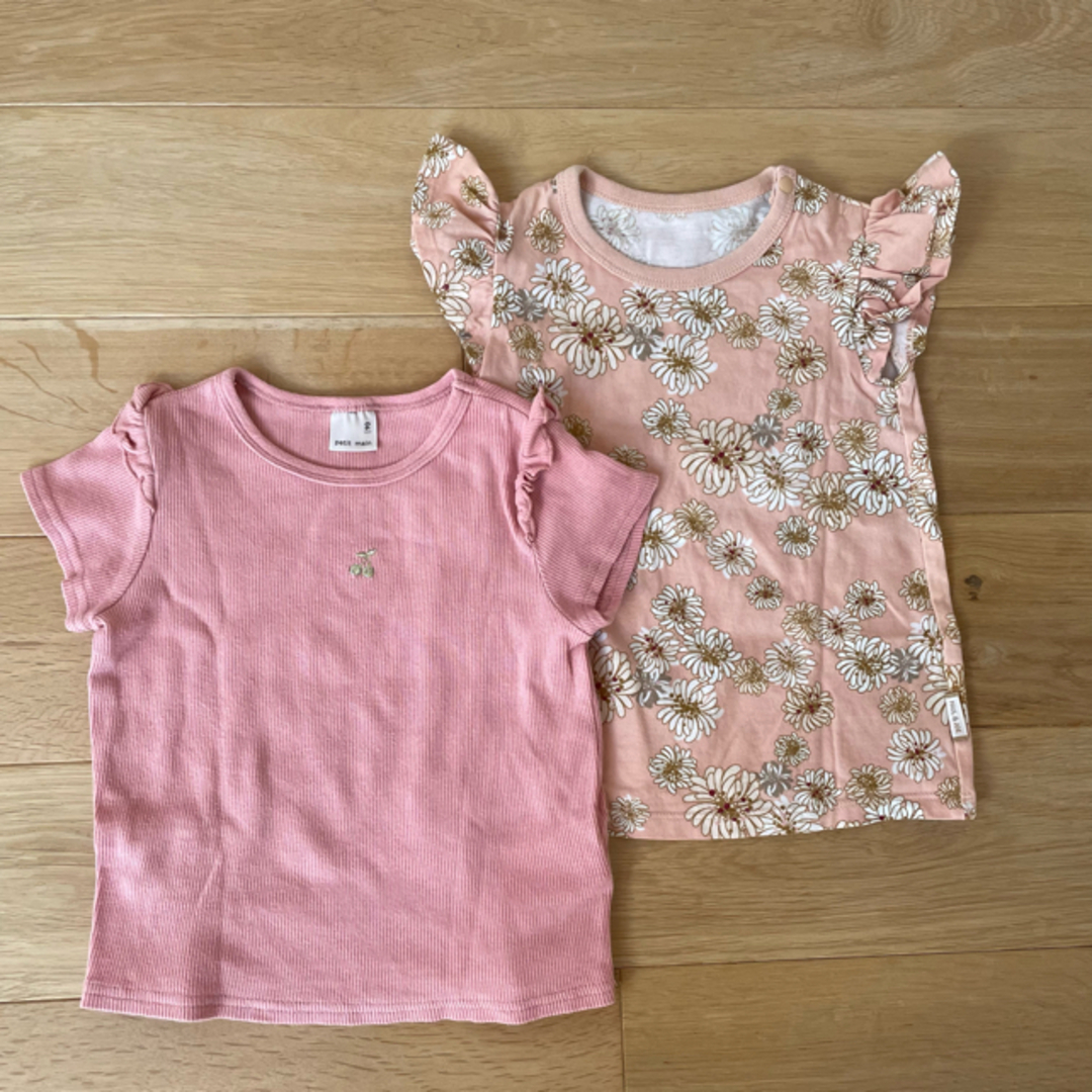 petit main(プティマイン)の90size 半袖Tシャツ2枚 キッズ/ベビー/マタニティのキッズ服女の子用(90cm~)(Tシャツ/カットソー)の商品写真