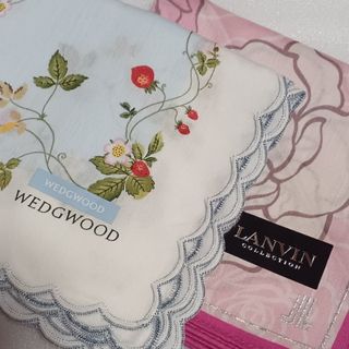 ウェッジウッド(WEDGWOOD)の値下げ📌ウェッジウッド&ランバンcollection☆大判ハンカチ２枚セット(ハンカチ)