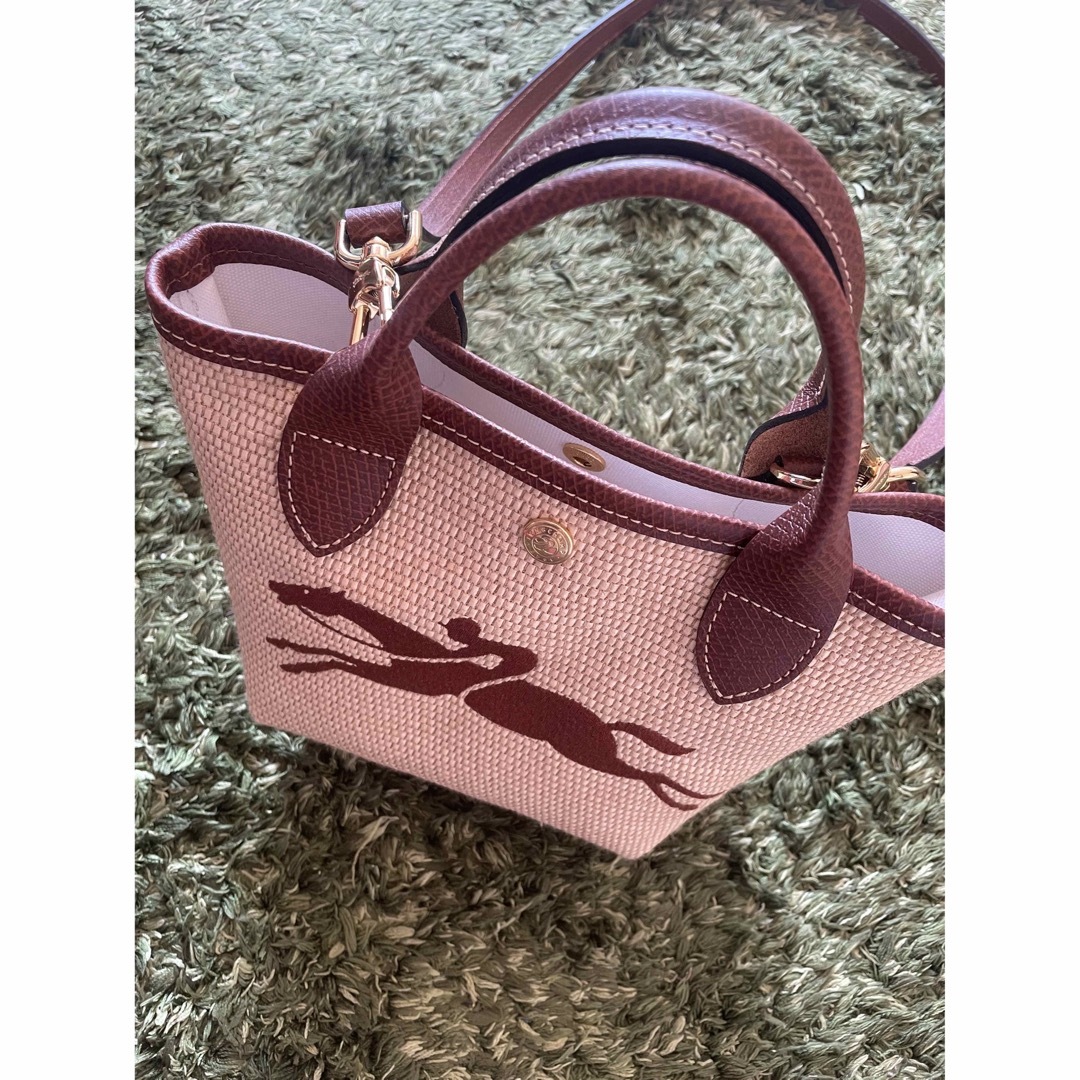 LONGCHAMP(ロンシャン)のロンシャン　カゴバッグ　ブラウン　美品 レディースのバッグ(かごバッグ/ストローバッグ)の商品写真