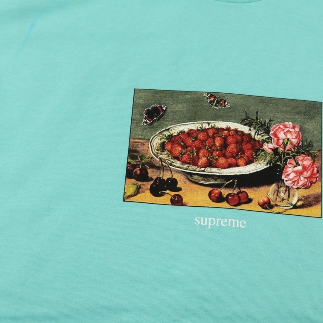 【中古】シュプリーム Supreme 2023年春夏 Strawberries Tee コットン 半袖 クルーネック Tシャツ ミントグリーン【サイズXL】【メンズ】