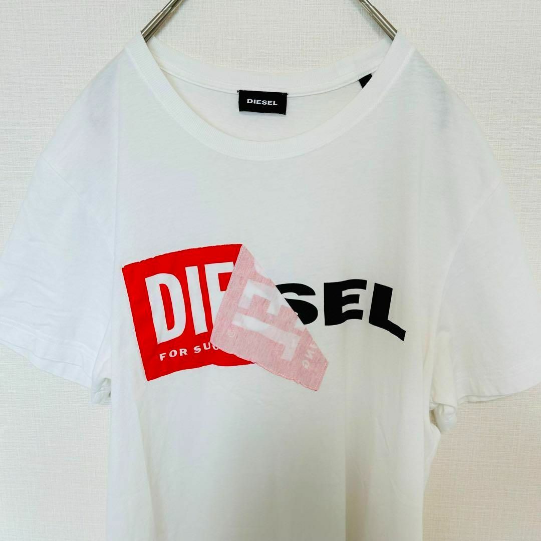 DIESEL ディーゼル ダメージ加工 半袖 Tシャツ アースカラー Mサイズ