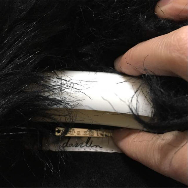 dazzlin(ダズリン)のダズリン ロングコート Aラインコート ブラック ファー レディースのジャケット/アウター(ロングコート)の商品写真