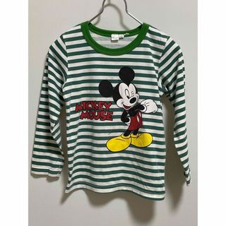 ディズニー(Disney)の【Disney】ディズニー ミッキー ボーダー　長袖 Ｔシャツ 男の子 120(Tシャツ/カットソー)