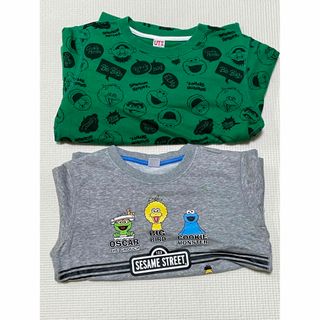 セサミストリート(SESAME STREET)の【ユニクロ セサミストリート】長袖 トレーナー 男の子 120  ２点セット(Tシャツ/カットソー)