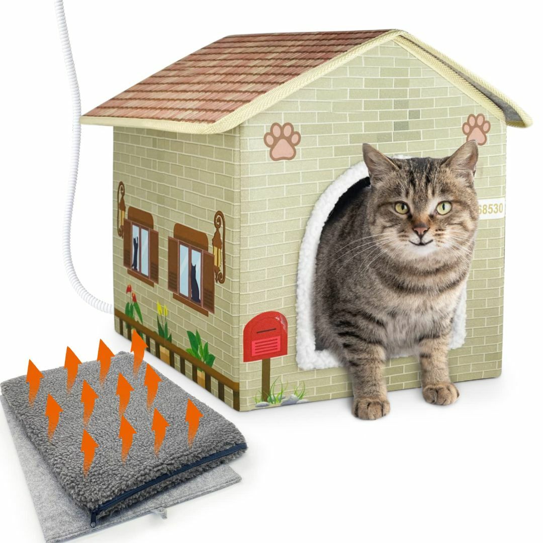 数々の賞を受賞 猫ハウス 猫小屋 暖房 こたつ 猫電気毛布付き ヒーター