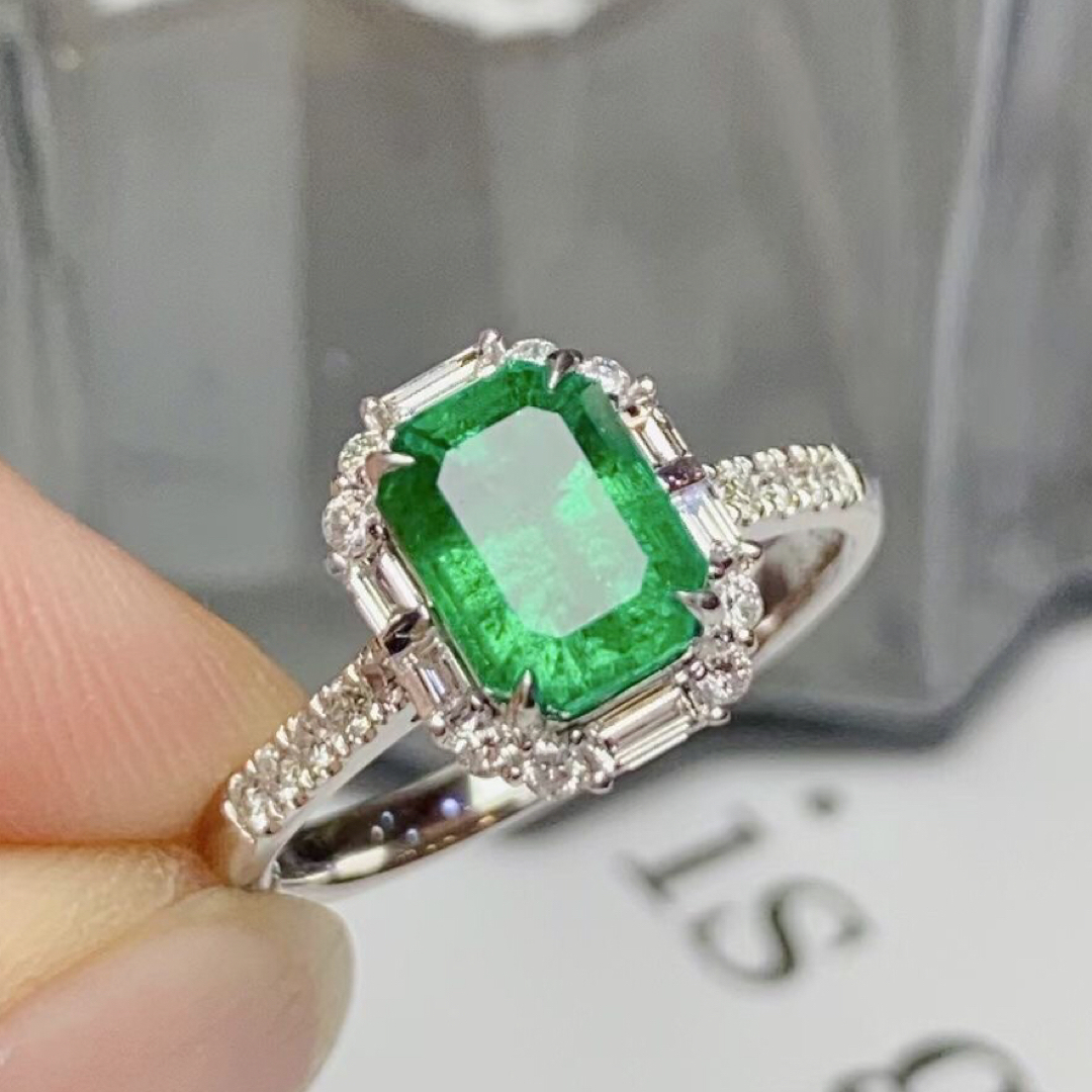 天然 エメラルド ダイヤ リング1.67ct k18 ¥ 214130円 憧れの