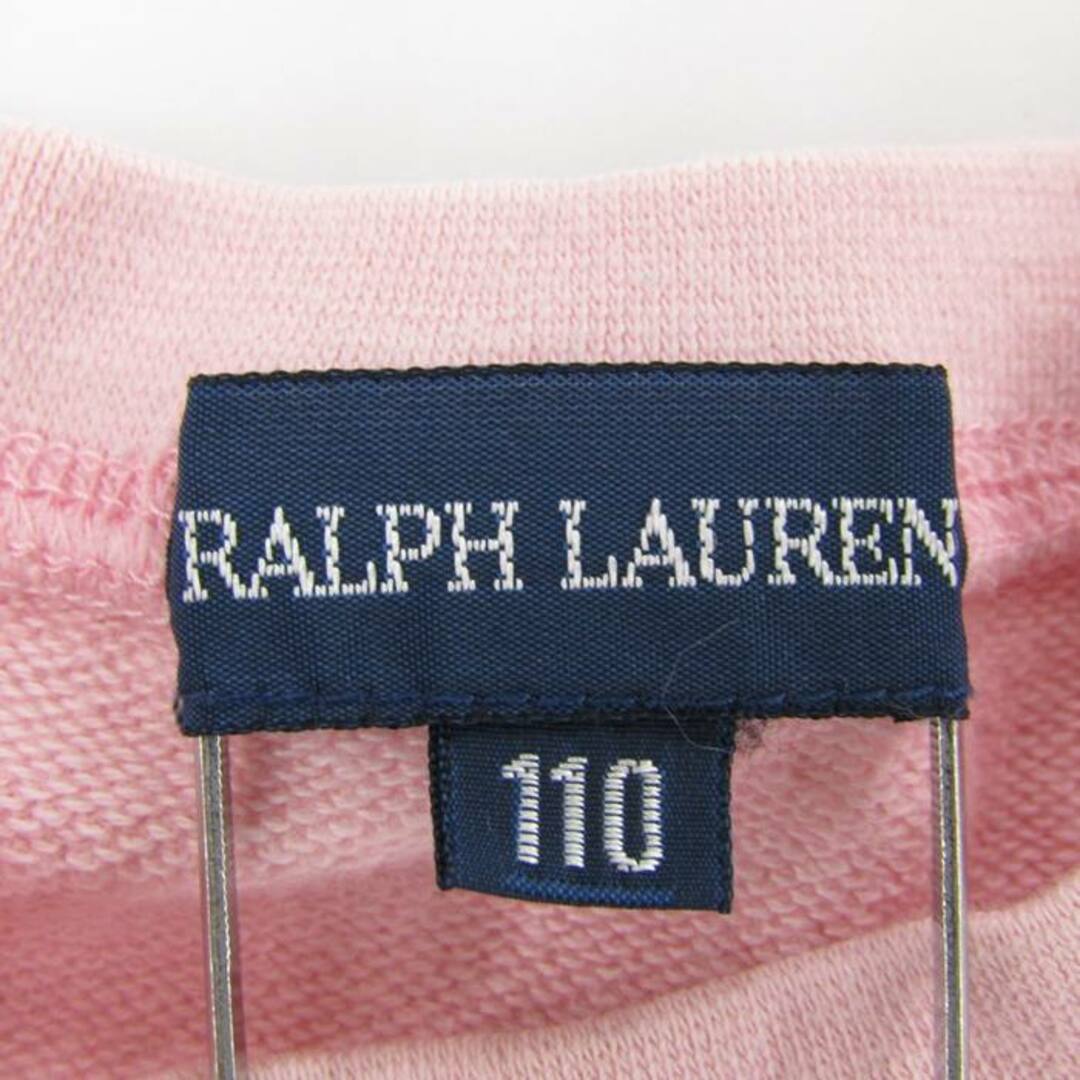 ラルフローレン 長袖スウェット スエット トレーナー ポニーロゴ コットン100% 日本製 キッズ 女の子用 110サイズ ピンク RALPH  LAUREN