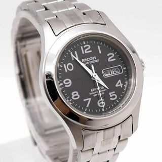 リコー(RICOH)の《人気》RICOH 腕時計 ブラック ソーラー デイデイト 10気圧防水(腕時計)