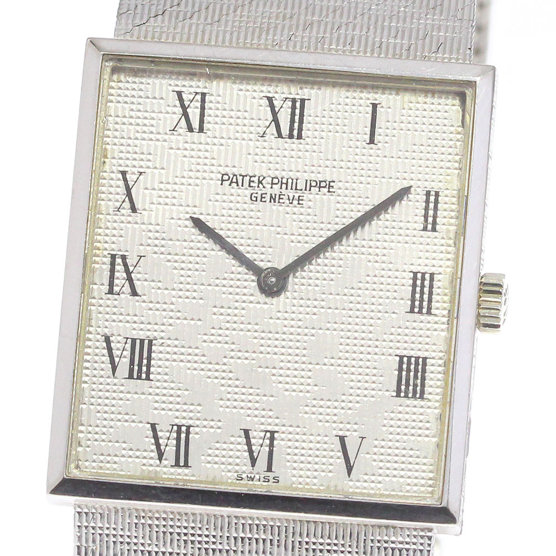 パテックフィリップ PATEK PHILIPPE 3550/1 K18WG ヴィンテージ スクエア Cal.175 手巻き メンズ 箱付き_744888