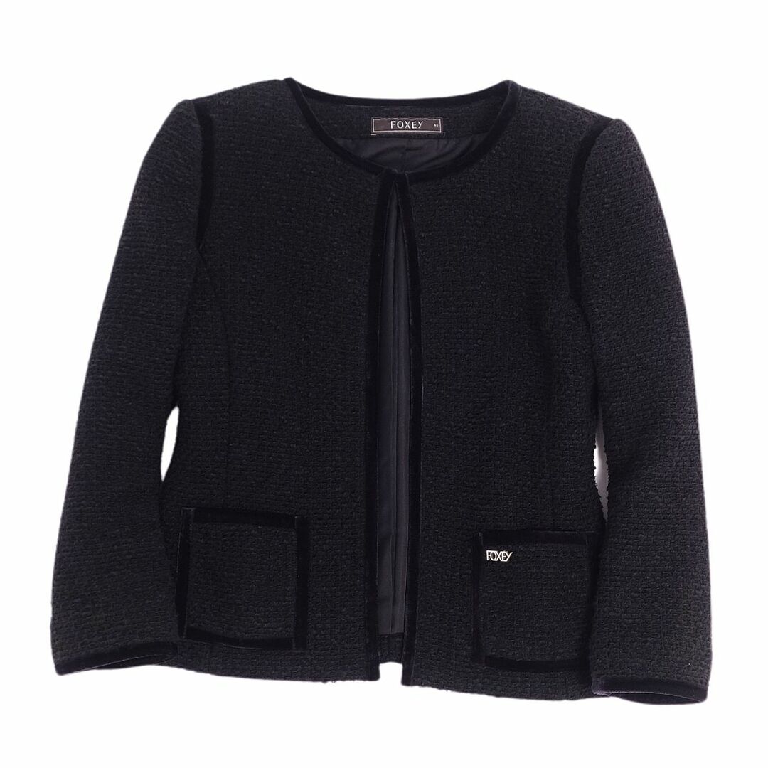 FOXEY - 美品 フォクシー FOXEY ジャケット ノーカラー FOXEY - 美品 フォクシー FOXEY ジャケット ノーカラー