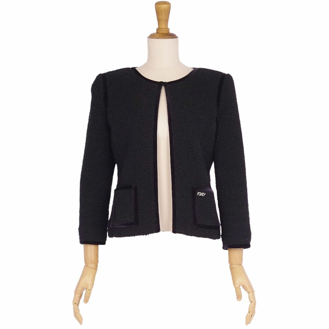 FOXEY - 美品 フォクシー FOXEY ジャケット ノーカラー FOXEY - 美品 フォクシー FOXEY ジャケット ノーカラー