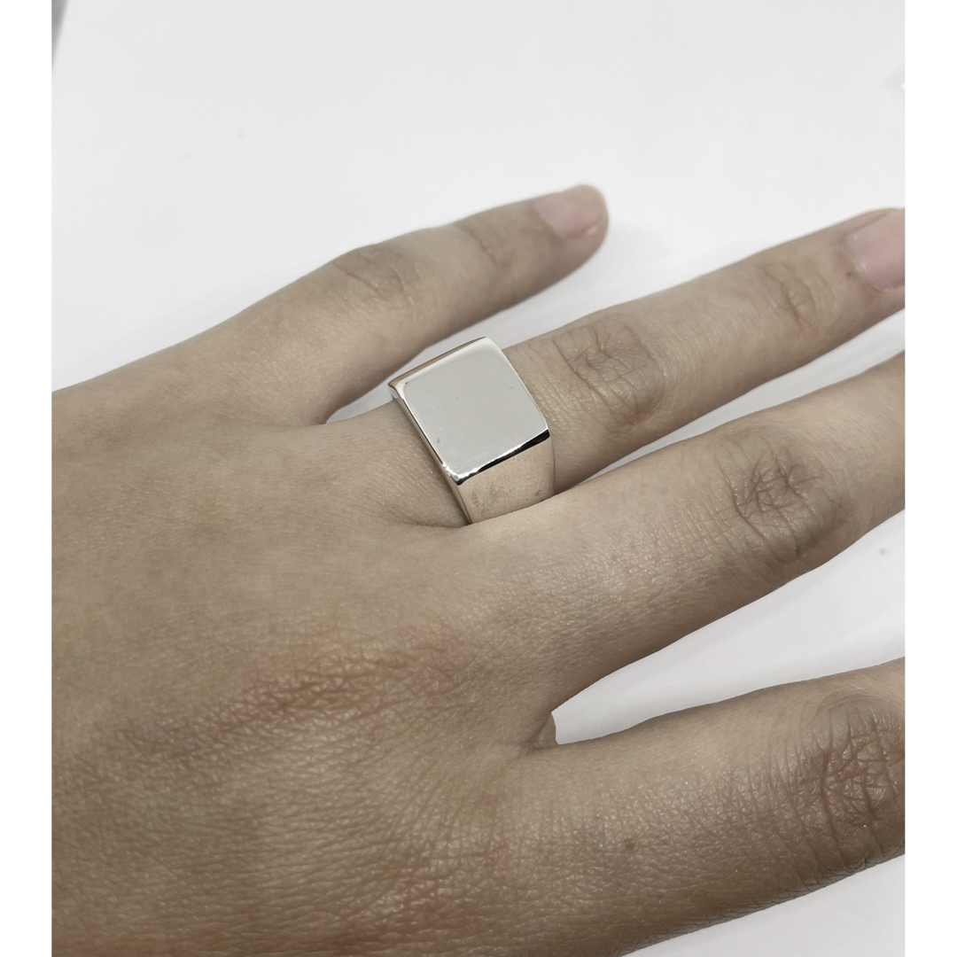 印台シルバー925リング スクエア　ハンコ銀指輪　シンプル　スターリングEBAコ メンズのアクセサリー(リング(指輪))の商品写真