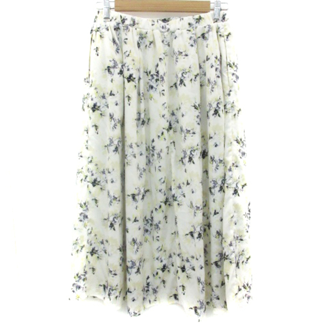 LEPSIM LOWRYS FARM(レプシィムローリーズファーム)のレプシィム ローリーズファーム フレアスカート ロング丈 総柄 L オフホワイト レディースのスカート(ロングスカート)の商品写真