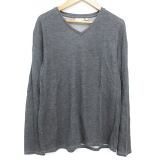 カルバンクライン(Calvin Klein)のカルバンクライン Tシャツ カットソー 長袖 Vネック M 杢グレー /FF38(Tシャツ/カットソー(七分/長袖))