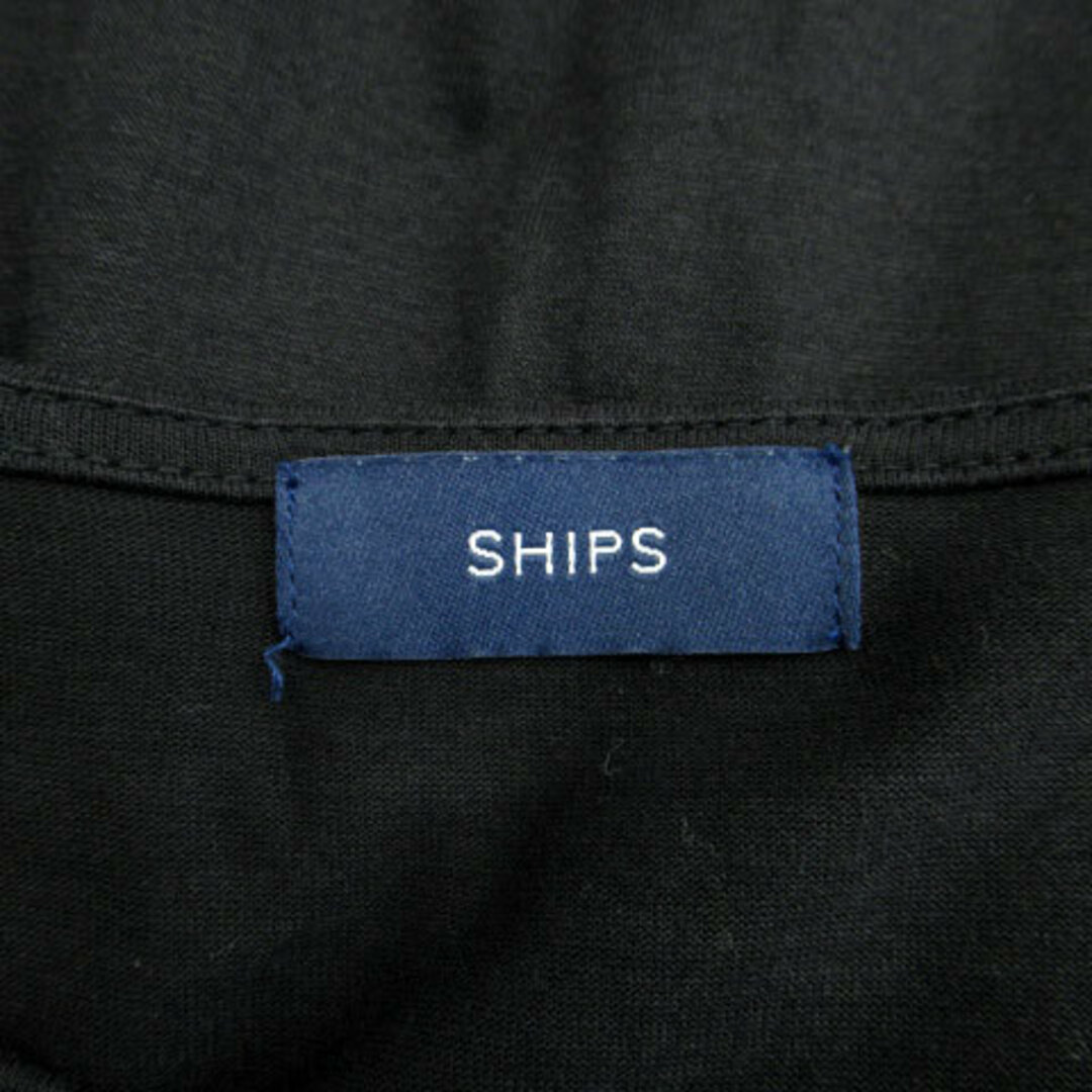 SHIPS(シップス)のシップス SHIPS ワンピース 七分袖 ひざ丈 ラウンドネック ブラック 黒 レディースのワンピース(ひざ丈ワンピース)の商品写真